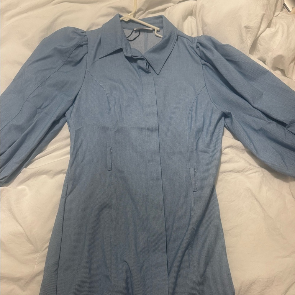 Showpo Powder Blue Shirt Dress
